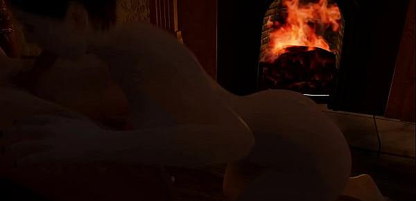  BlowJob In front of the Fireplace